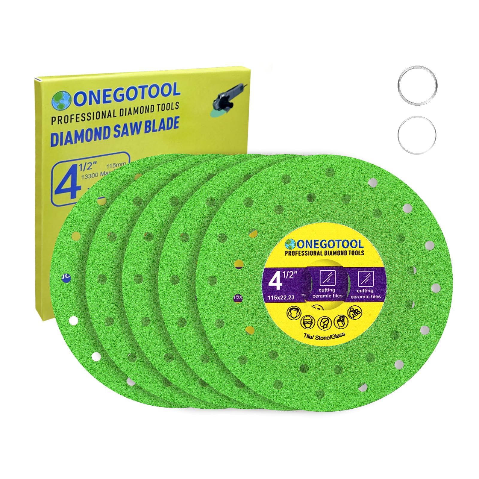 ONEGOTOOL 4-1/2 inch tile cutter blade for angle grinder delivers smooth cuts with minimal chipping.