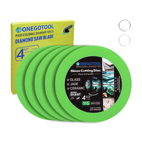 ONEGOTOOL glass cutting disc for angle grinders delivering clean, smooth glass cuts