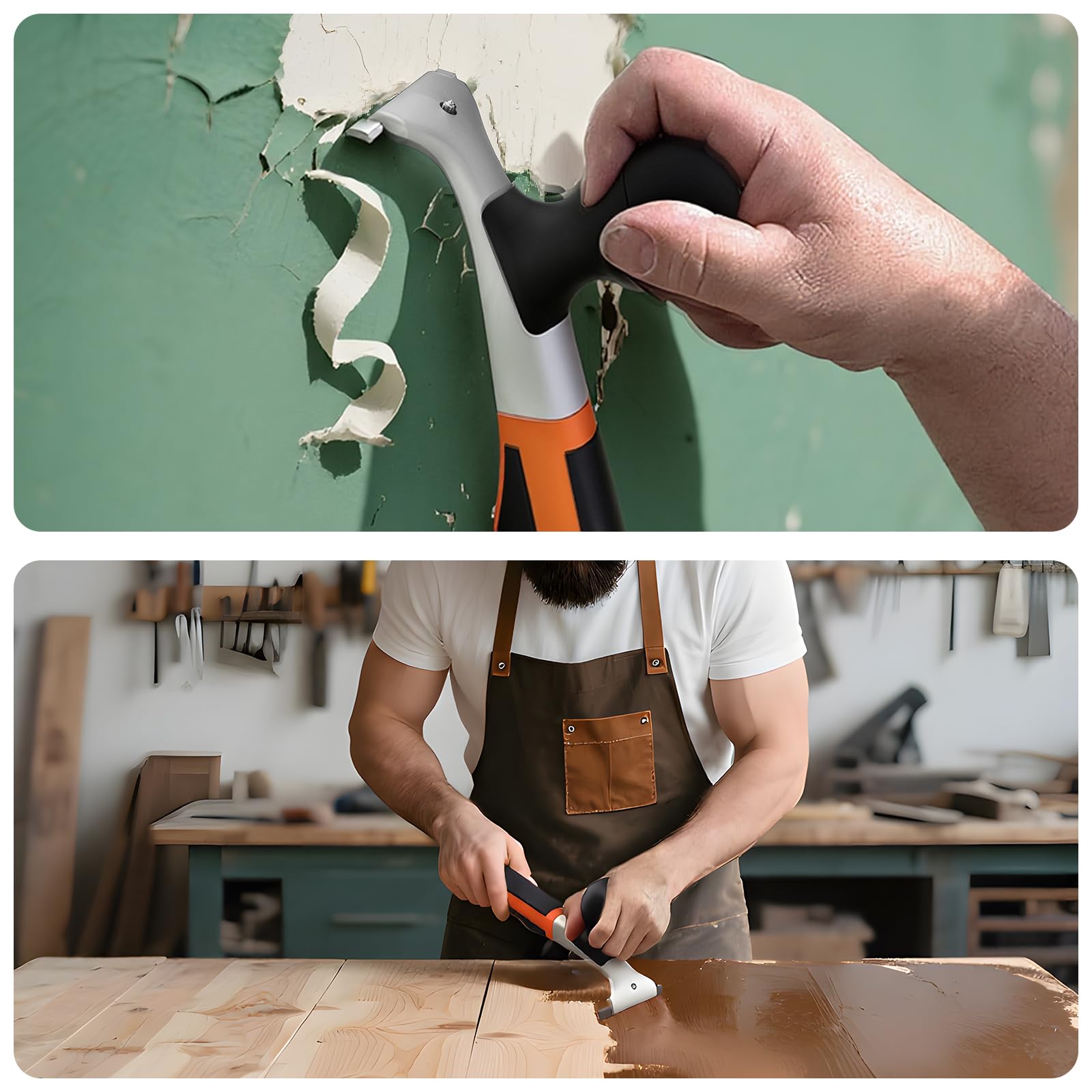 Onemake ergonomic handle shown for comfortable, extended use in floor refinishing projects
