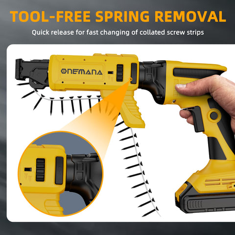 ONEMANA attachment reduces jams and keeps screws flowing smoothly