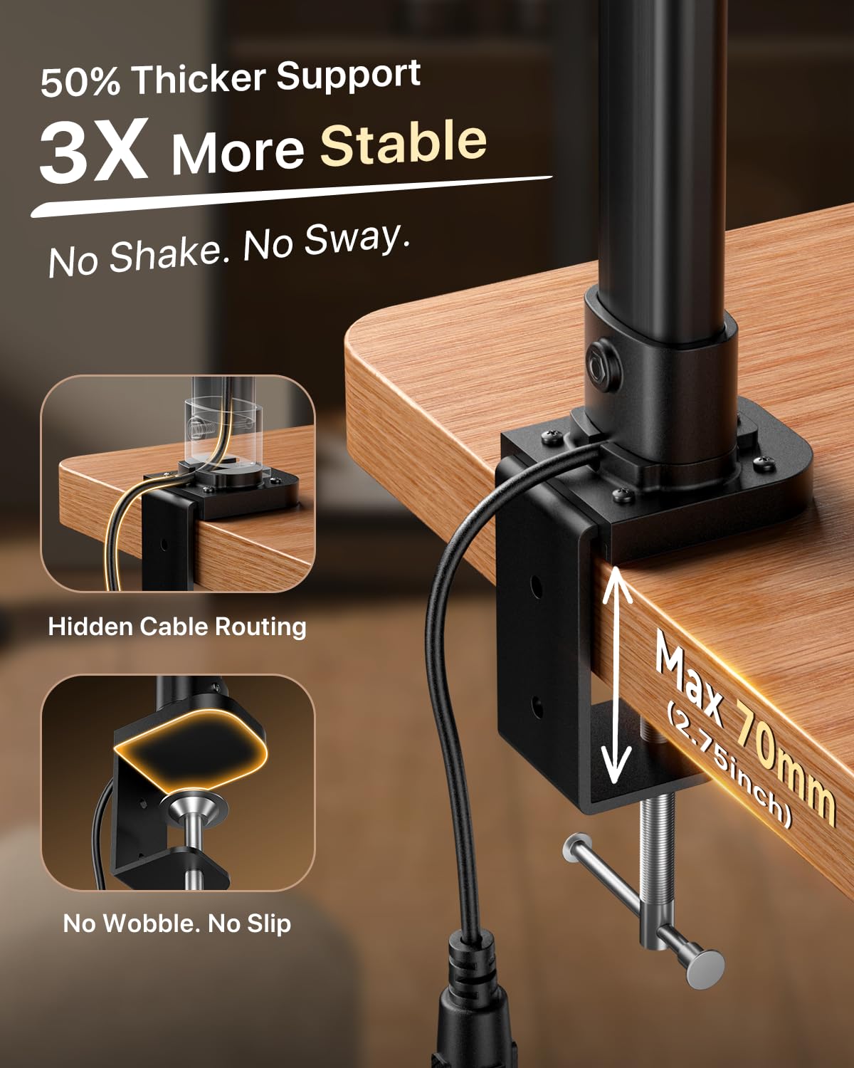 Energy-efficient LEDs reduce flicker for extended desk use.