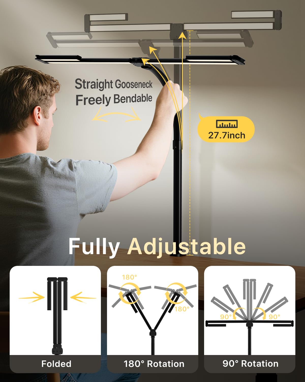 ONEMIX desk lamp remote control enables easy brightness and color temperature adjustments.