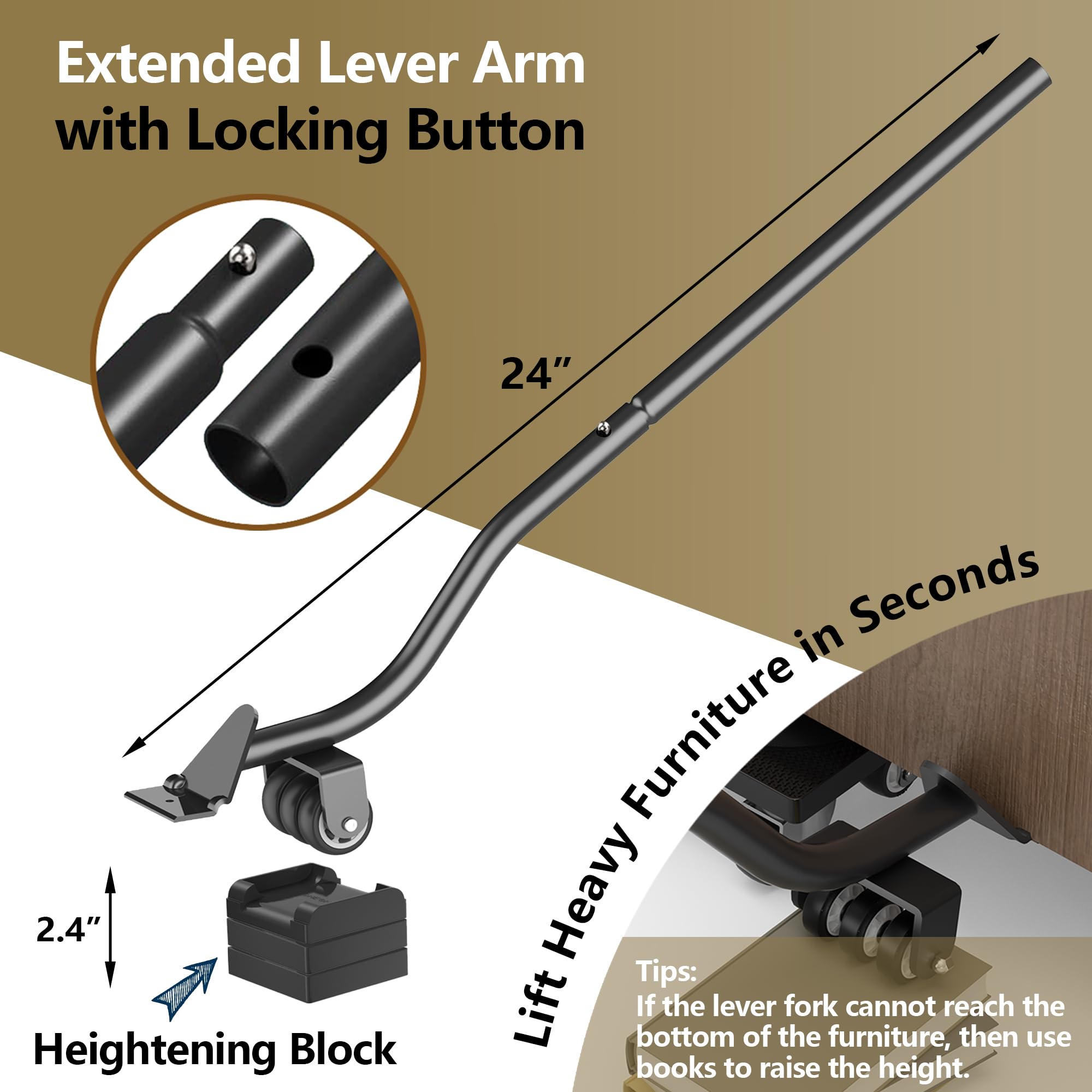 ONEON lifter base included for level height during lifting