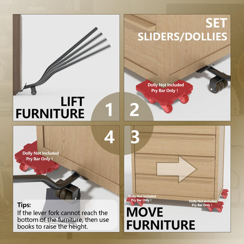 ONEON lifter positioned under furniture for safe lifting
