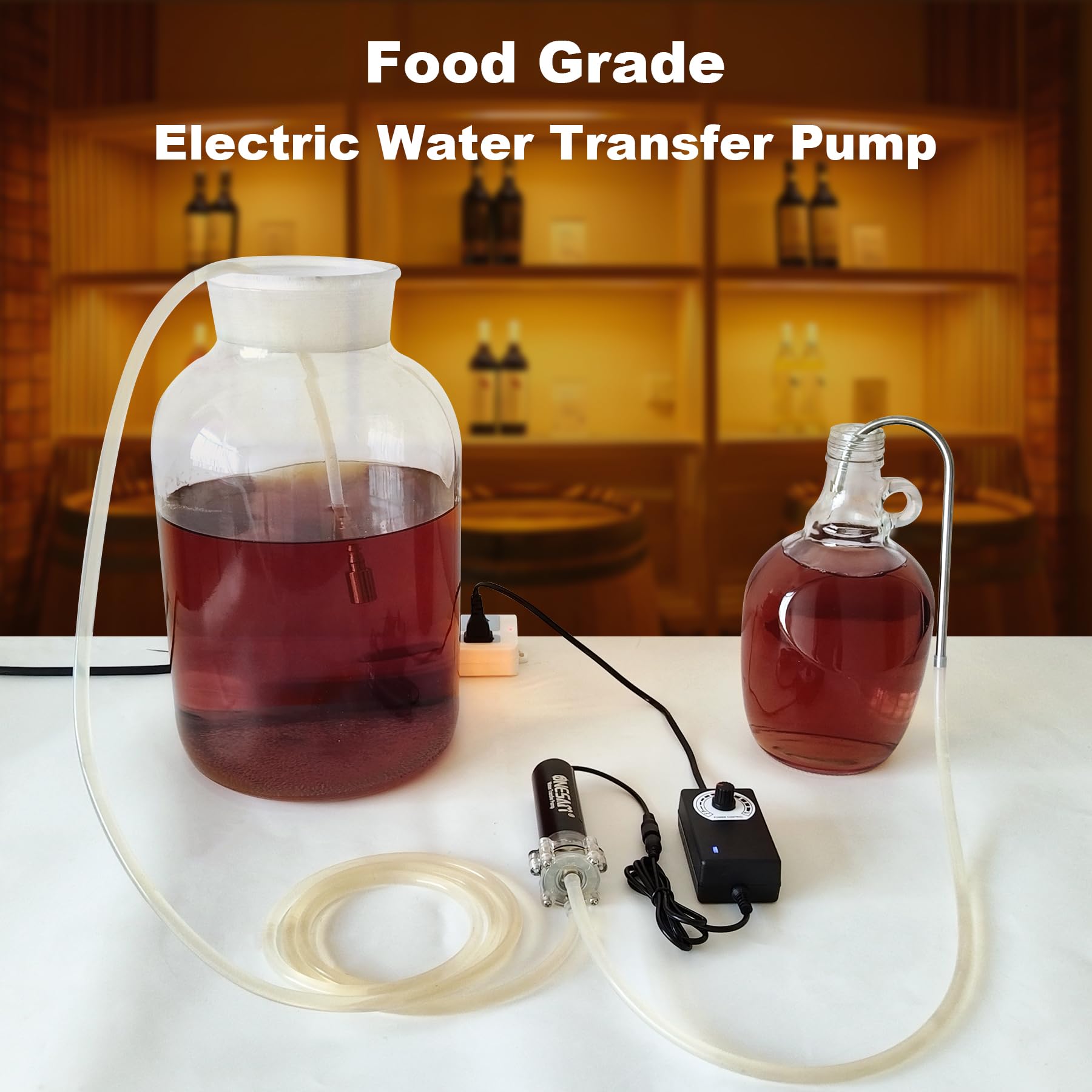 ONESAM auto siphon self-priming pump in use for bottling