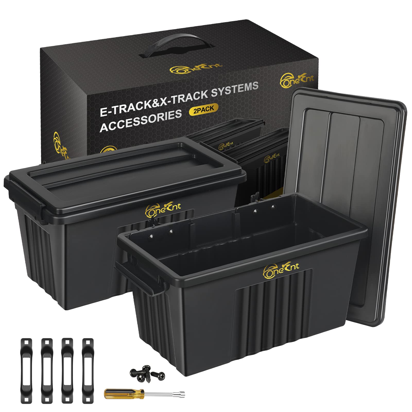 Onesnt 2-pack e-track basket assembly for quick trailer setup
