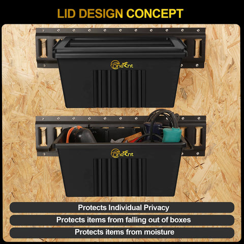 Onesnt 2-pack e-track basket dimensions show compact size