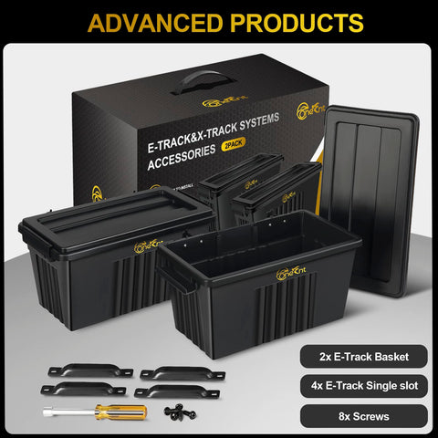 Onesnt 2-pack e-track basket organization setup for truck and garage