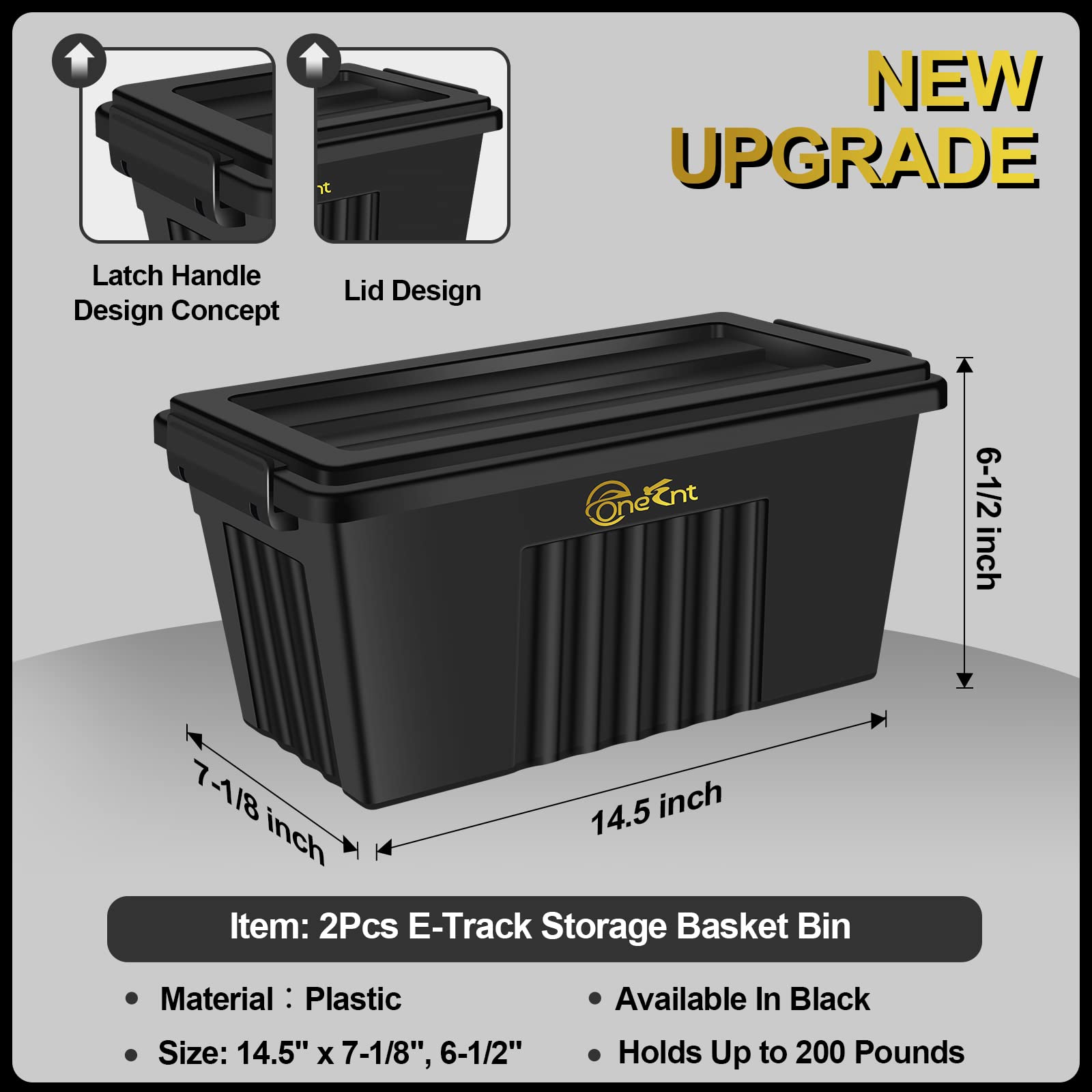 Onesnt 2-pack e-track basket in trailer storage for organized gear