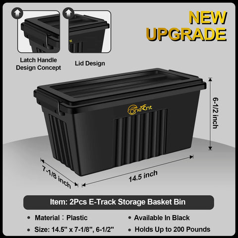 Onesnt 2-pack e-track basket in trailer storage for organized gear
