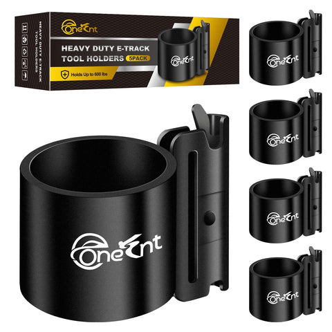 Onesnt 5-pack E-Track tool holders secure tools in trailers.