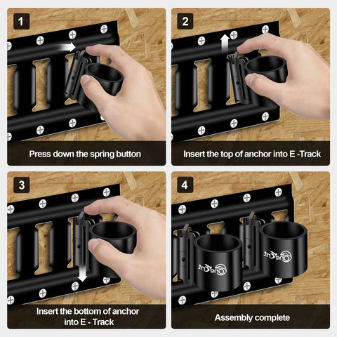 Onesnt truck E-Track shovel holder keeps gear ready to grab.