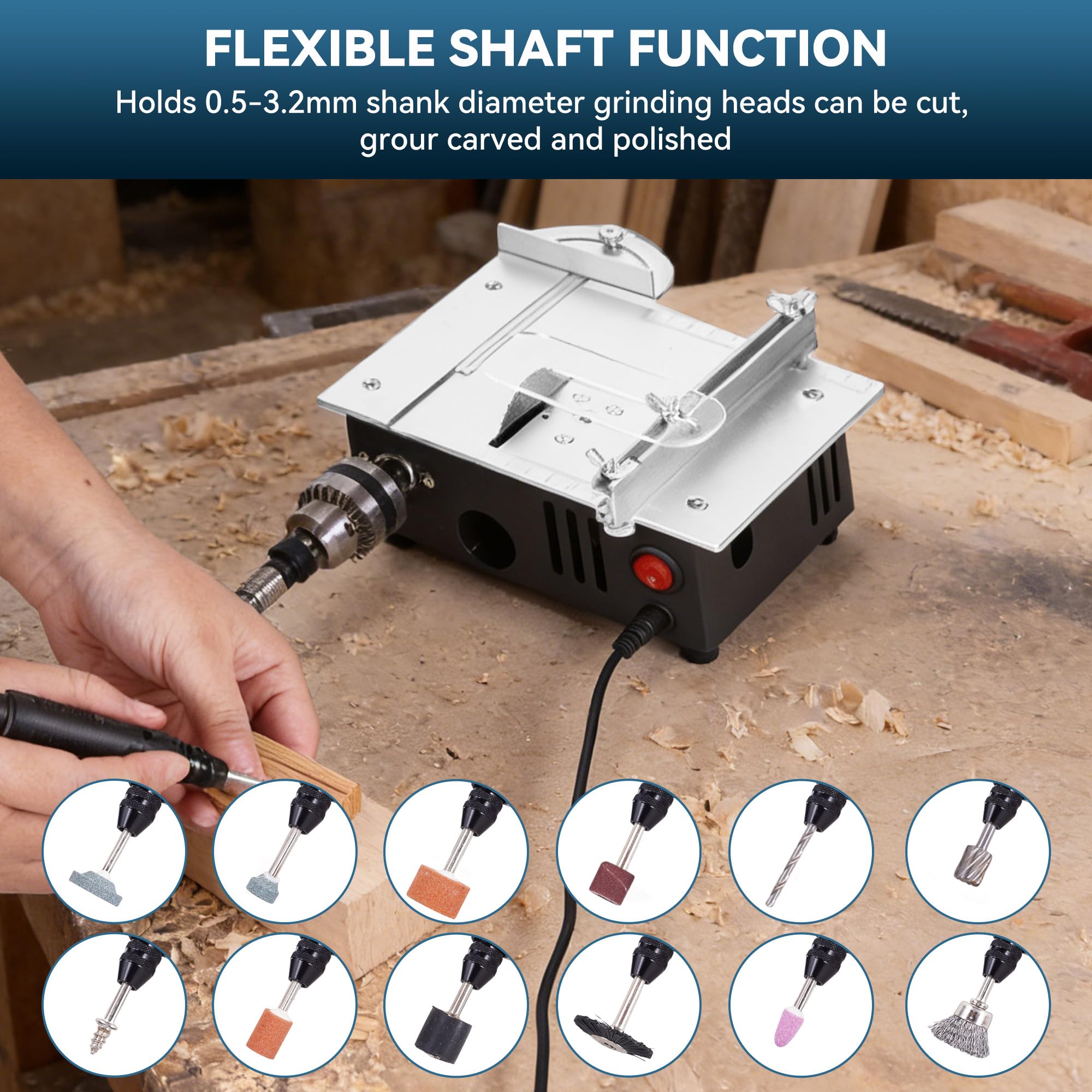 ONEVAN mini table saw with a precise guide fence for accurate, repeatable cuts.