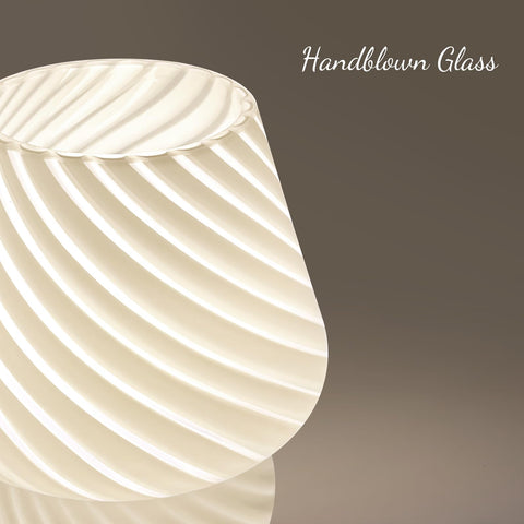ONEWISH glass lamp with 3000K LED bulb offers warm, comfortable lighting.
