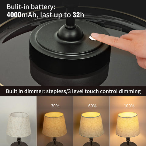 Onewish 4000mAh battery powers hours of wireless illumination.