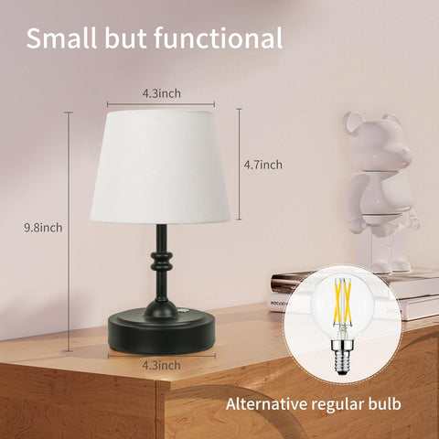 ONEWISH black bedside lamp blends compact size with modern style