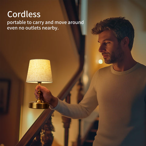 OneWISH cordless table lamp with USB-C charging supports easy on-the-go power.