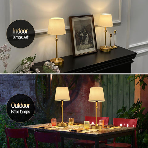 ONEWISH cordless table lamp beside nightstand for ambient bedroom lighting