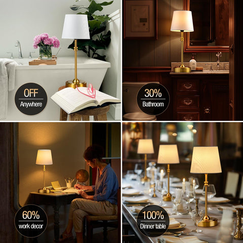 ONEWISH cordless table lamp on patio at dusk portable lighting