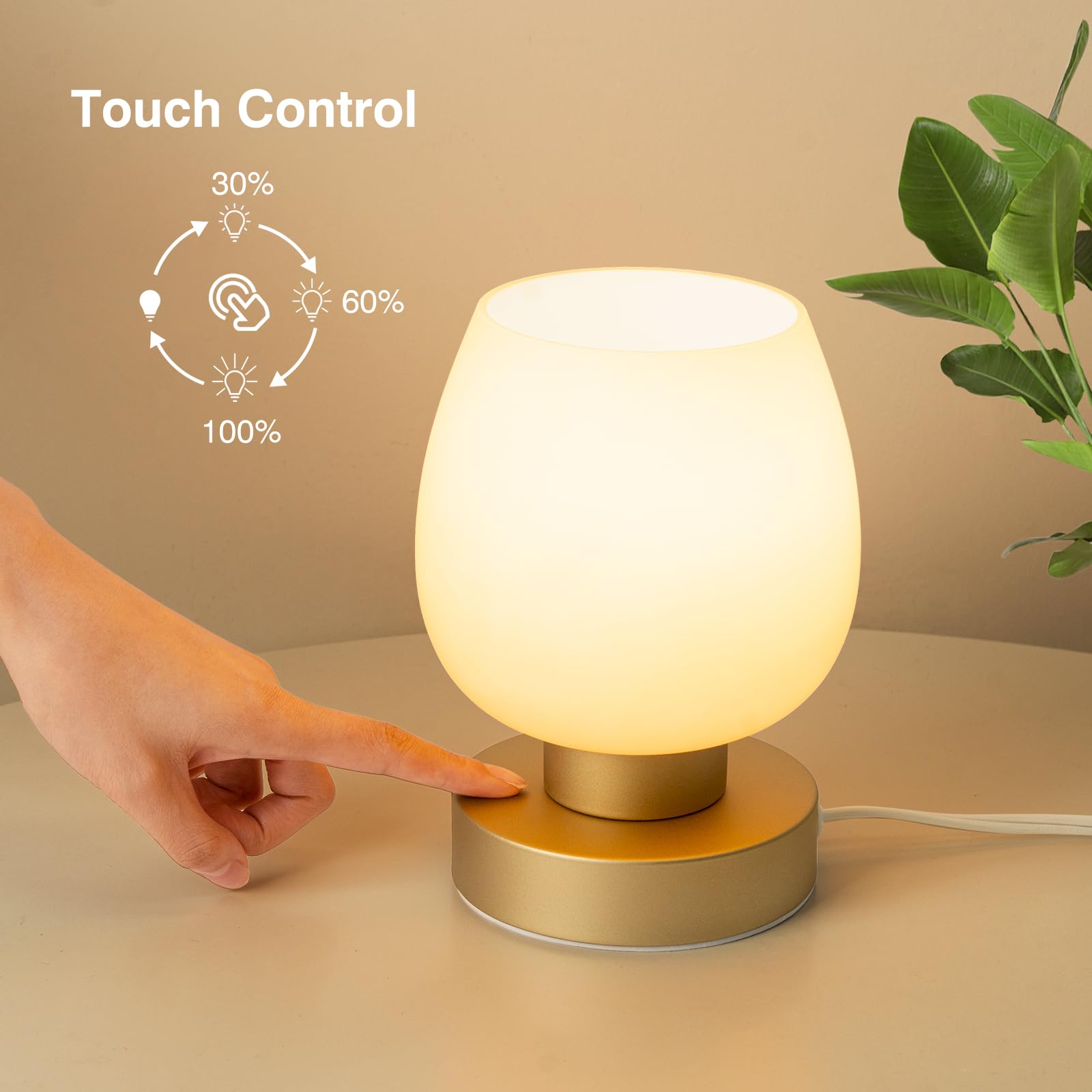 ONEWISH desert titanium opal glass shade distributes soft light evenly for study or living rooms.