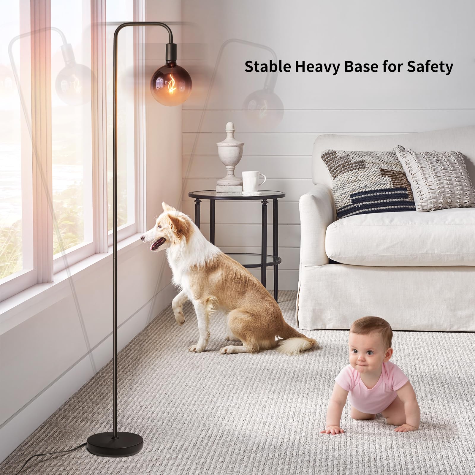 ONEWISH sturdy base reduces wobble for stable lighting