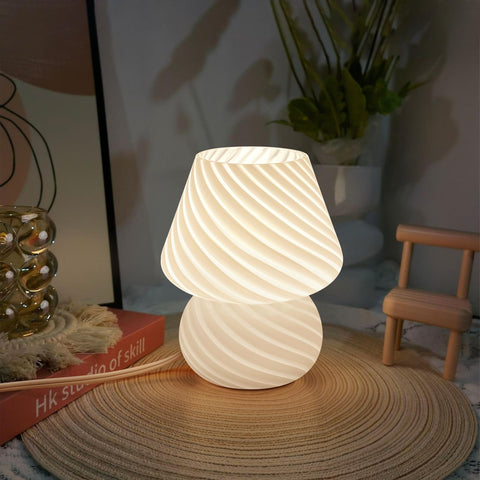 ONEWISH glass mushroom lamp compatible with E26 sockets for easy use.