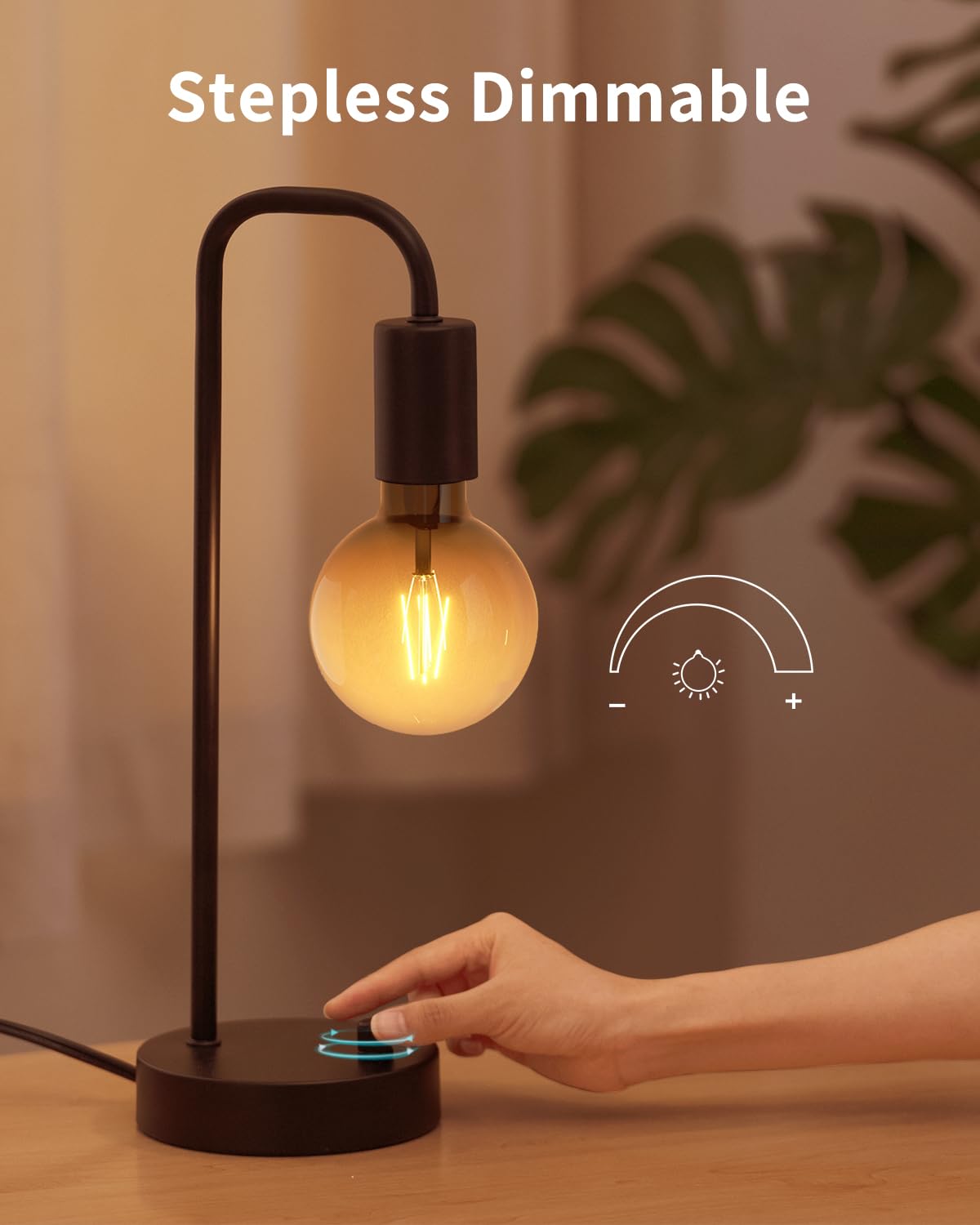ONEWISH lamp includes 2700K bulb for warm reading light.