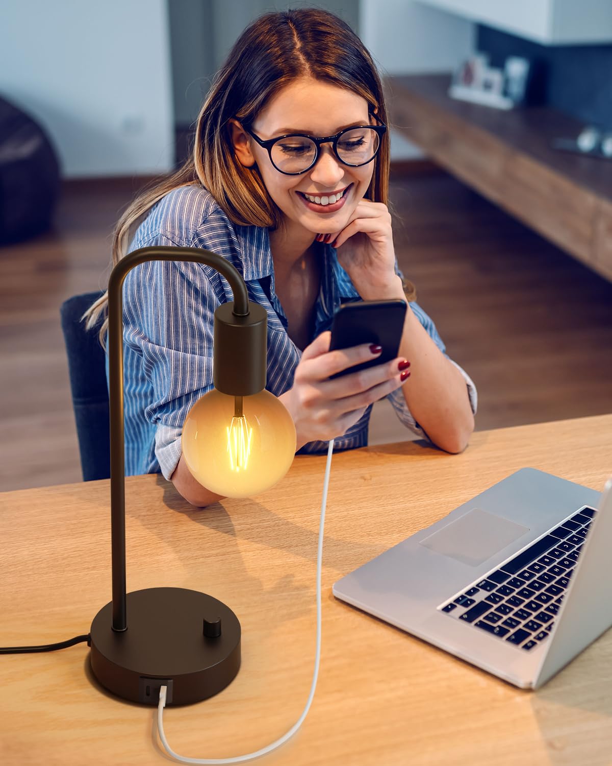 ONEWISH desk lamp setup ready to use with easy installation.
