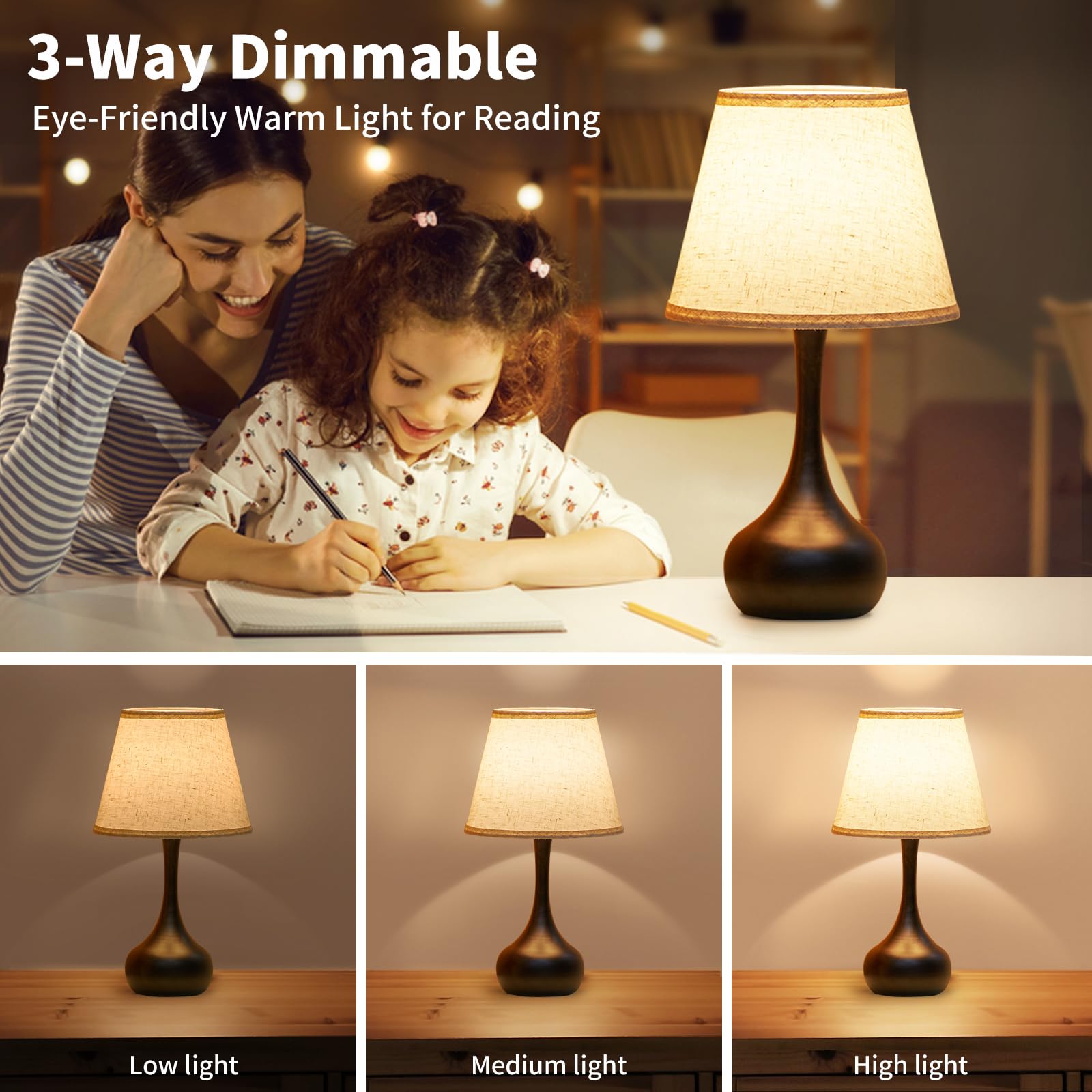 ONEWISH LED bulb included for immediate, reliable illumination.