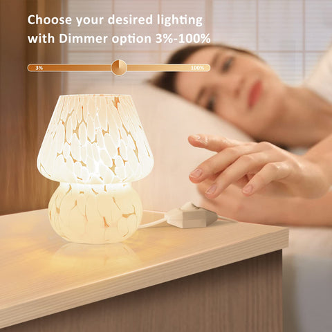 ONEWISH mushroom lamp adds bedroom ambience with Murano-style glass texture