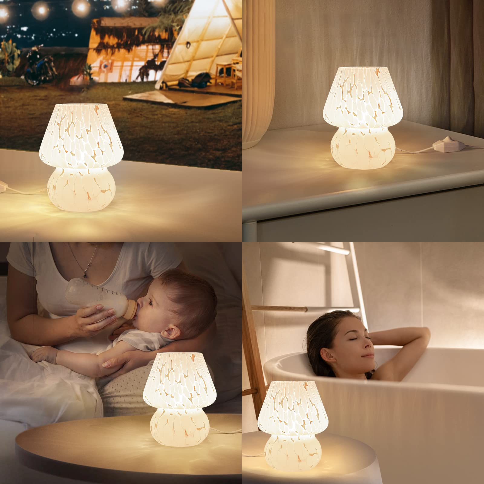 ONEWISH mushroom lamp compact design ideal for small spaces.