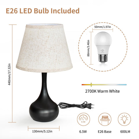 ONEWISH nightstand lamp ideal for reading before bed.