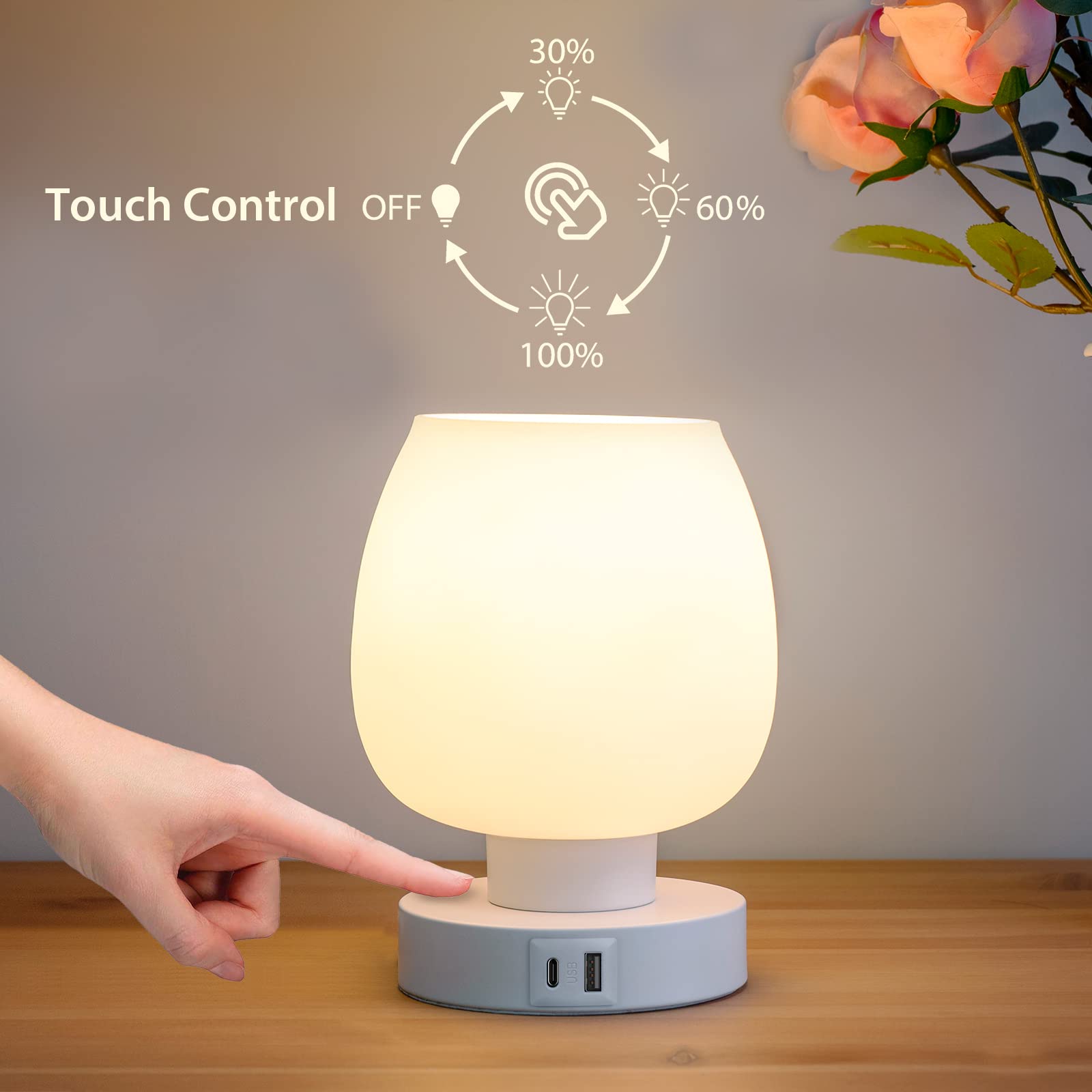 ONEWISH opal glass shade providing soft, even illumination