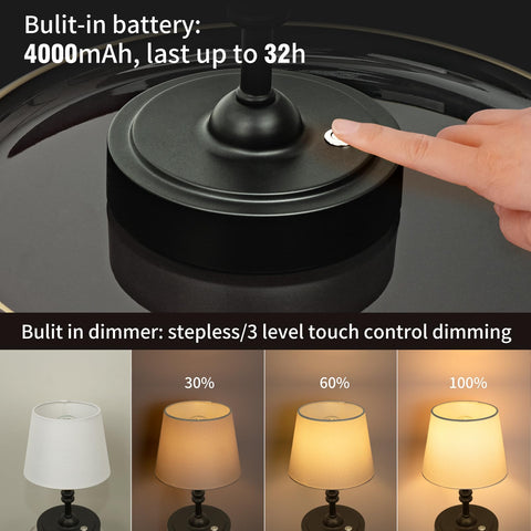 ONEWISH rechargeable lamp charges via USB-C for quick power