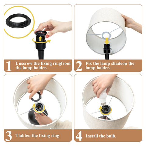 ONEWISH Touch bedside lamp includes a 2700K LED bulb for immediate use.