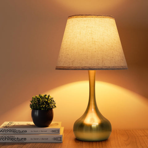 ONEWISH touch table lamp base in gold offers steady support and versatile mood lighting.