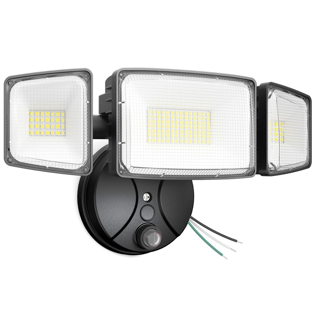 Onforu 100W dusk-to-dawn light, front view, wide coverage for safer outdoor spaces.