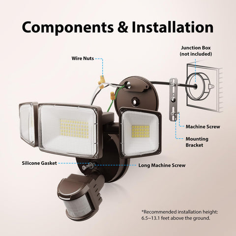 Onforu brown finish floodlight blending with home exterior