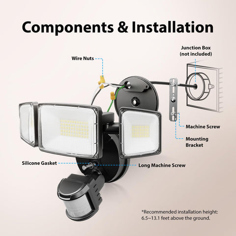 Onforu 100W flood light IP65 weatherproof housing withstands rain and dust