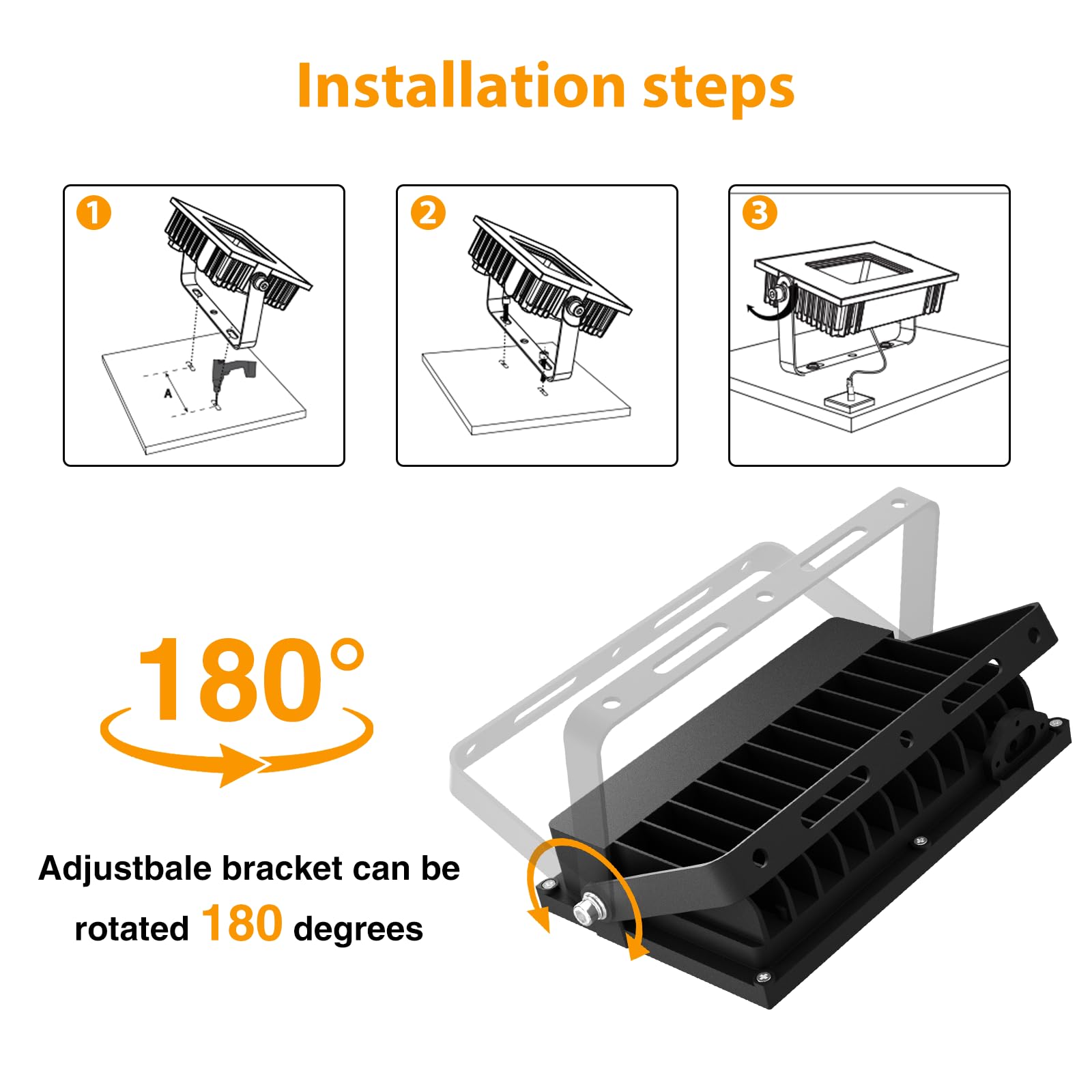 Onforu flood light IP66 waterproof rating perfect for rain and snow
