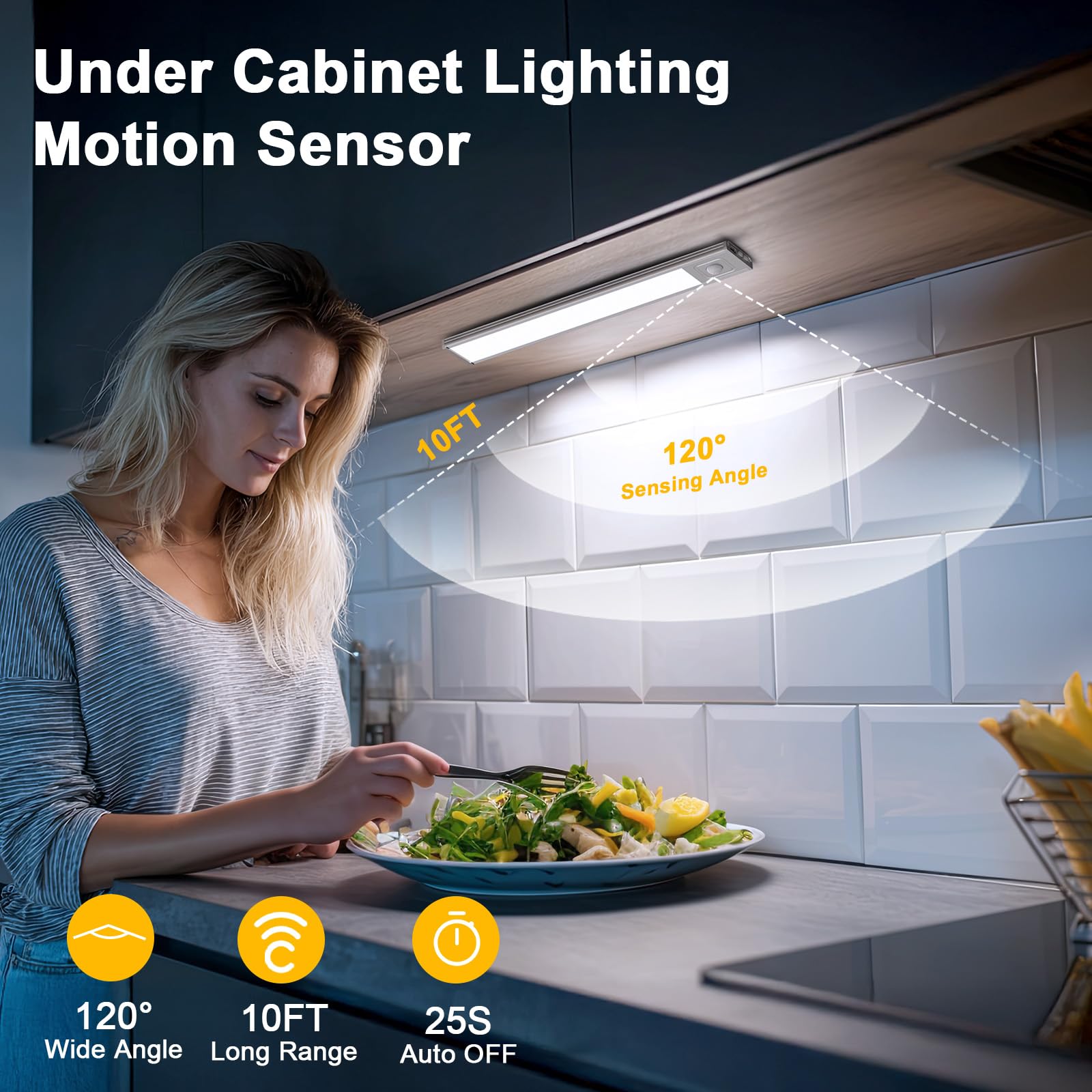 Onforu motion-sensor lighting activates on movement, saving energy and lighting when needed.