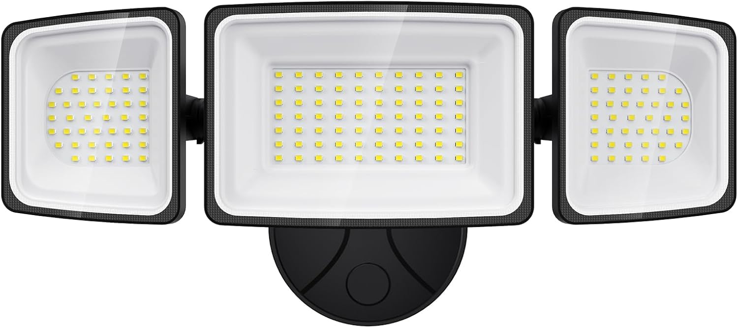Onforu 130W security light front view for strong perimeter brightness.