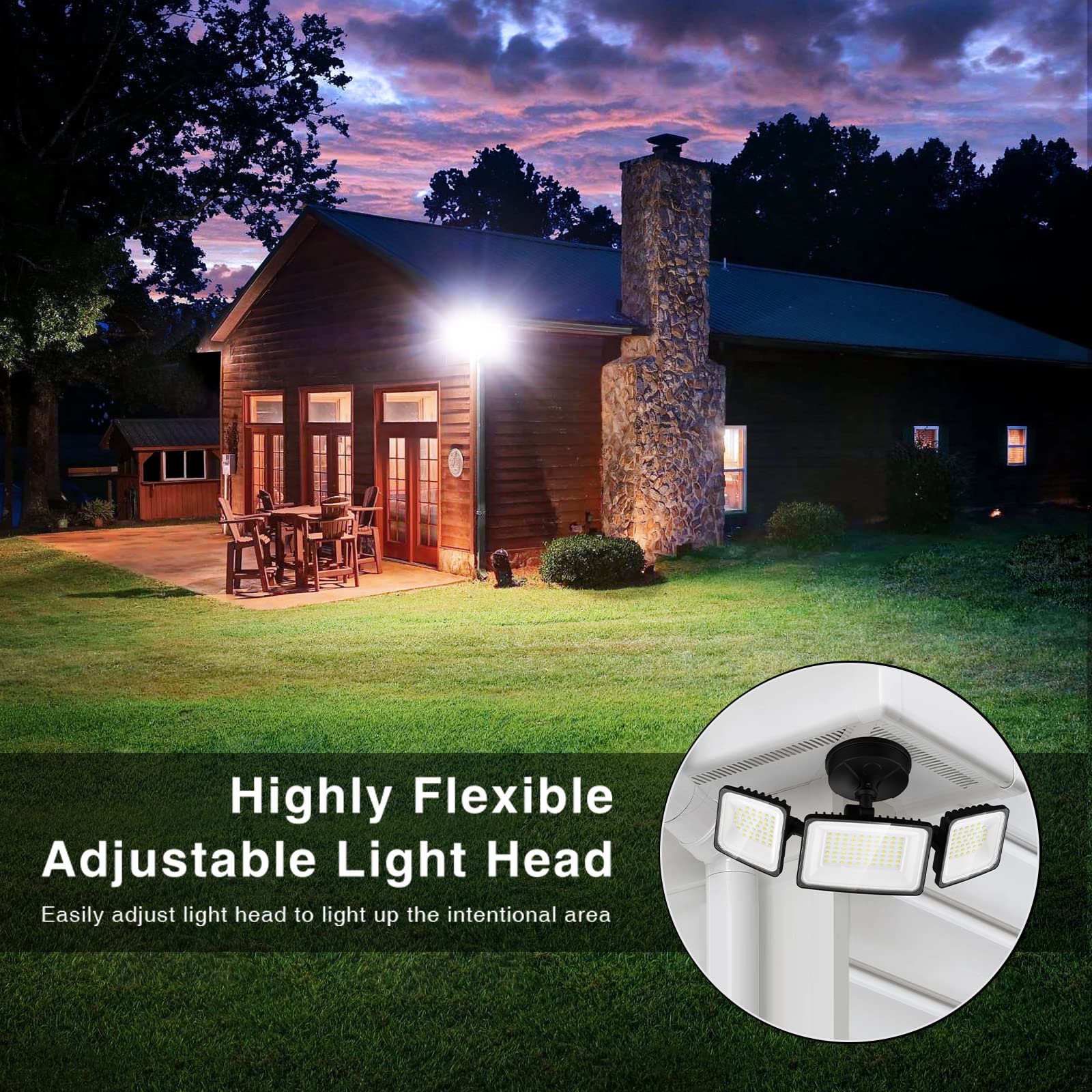 Onforu 130W security light IP65 waterproof for all weather conditions.