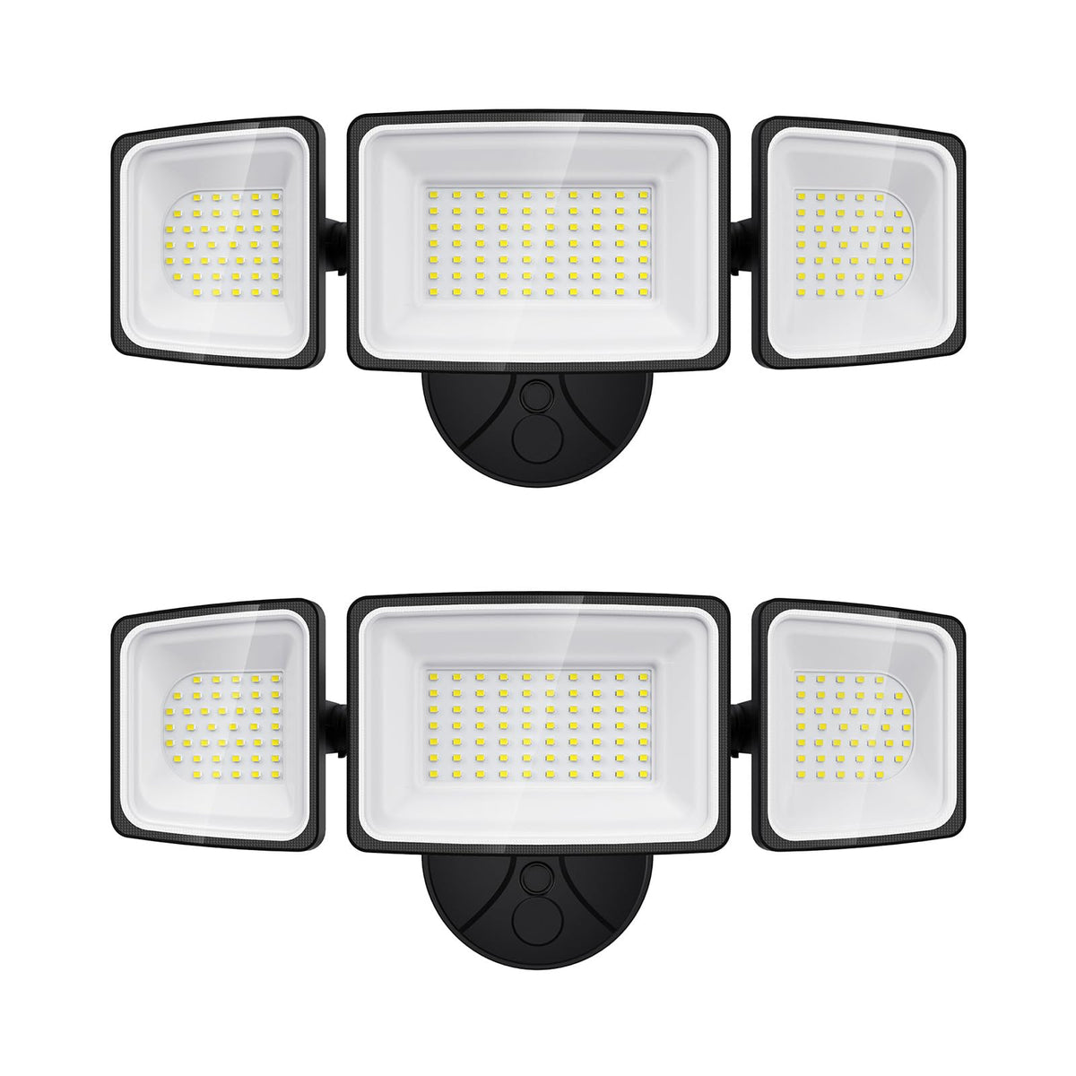 Onforu 130W flood light with three adjustable heads for wide exterior coverage.