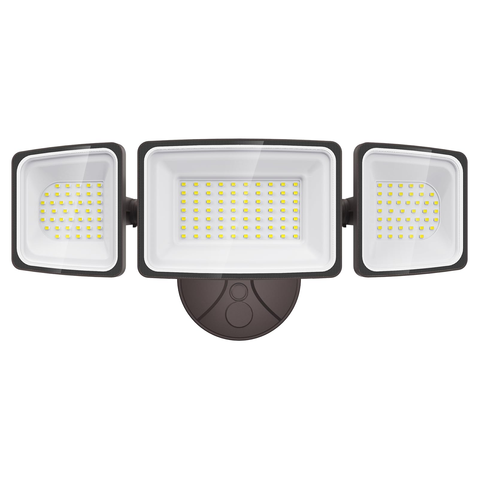 Onforu 130W flood light front view showing bright exterior illumination for entryways