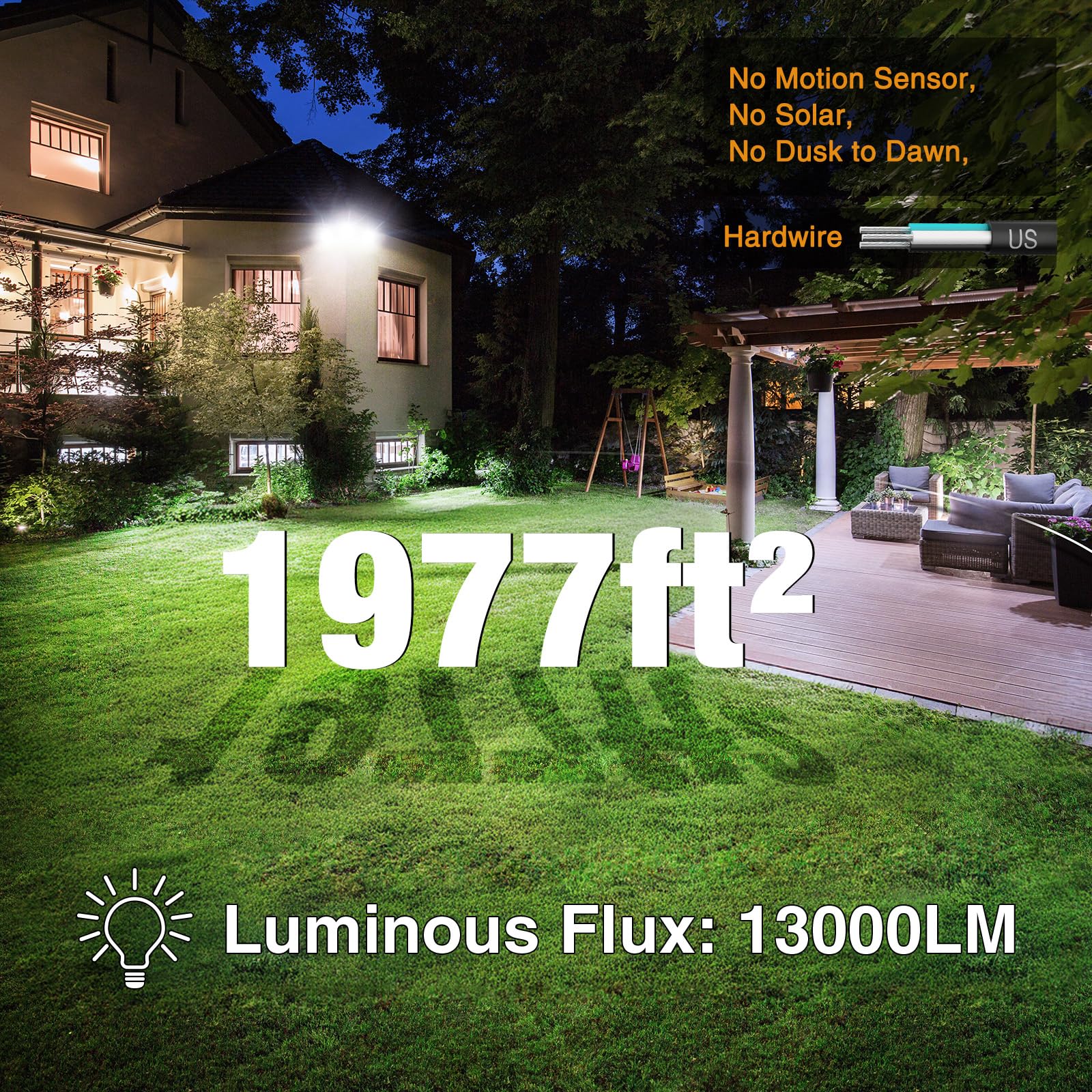 Onforu 130W flood light three-head configuration enabling wide-area lighting