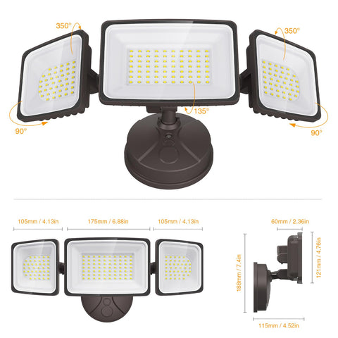 Onforu 130W flood light yard illumination for porch and garage areas