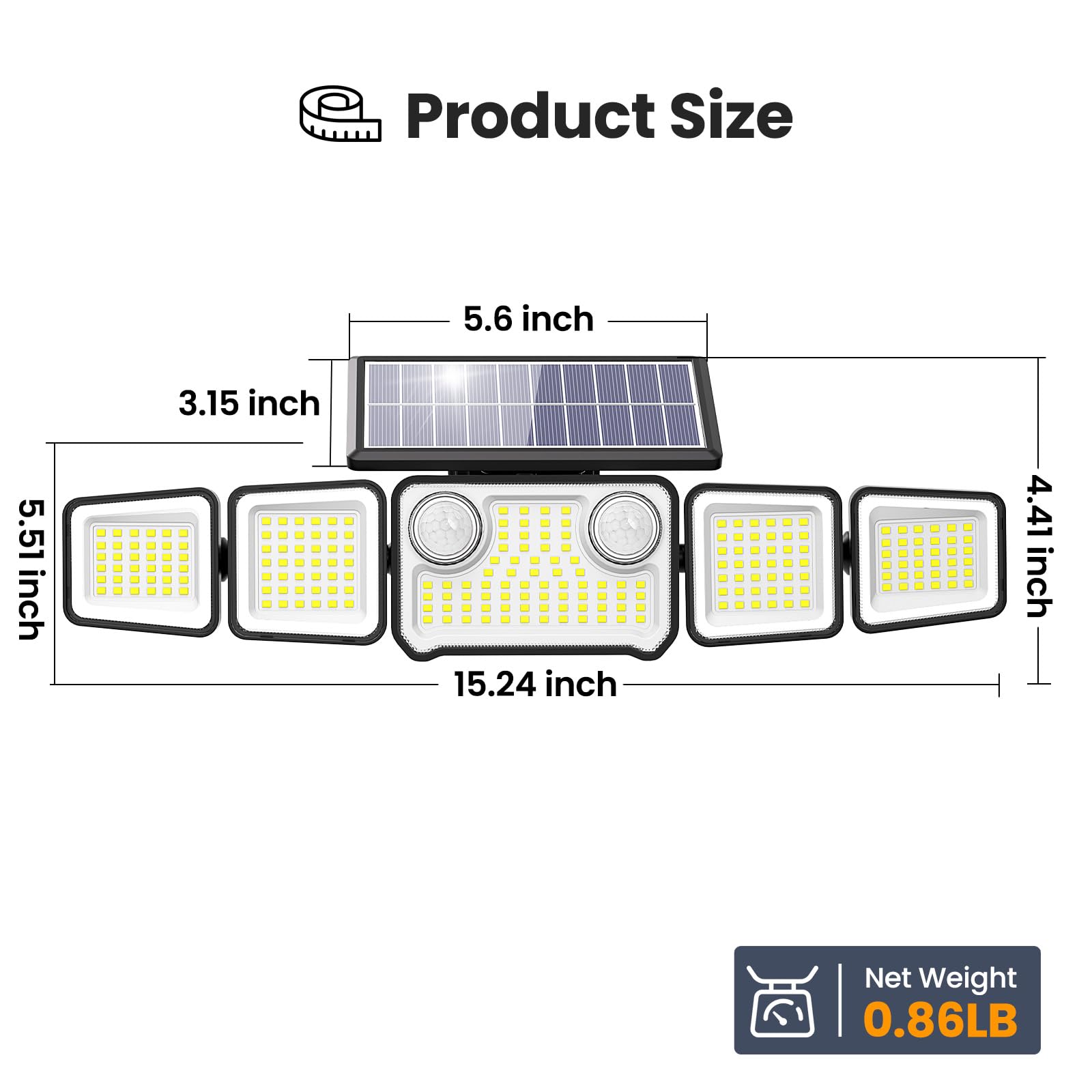 Onforu 180-degree motion sensor for broad detection in outdoor lighting.