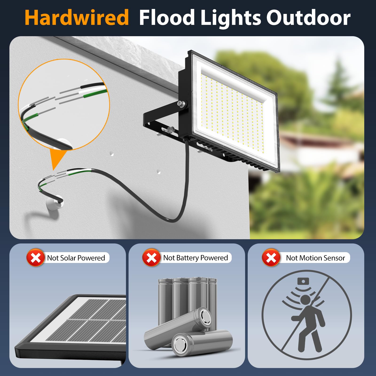 Onforu 18000lm daylight white brightness illuminates yards and driveways clearly