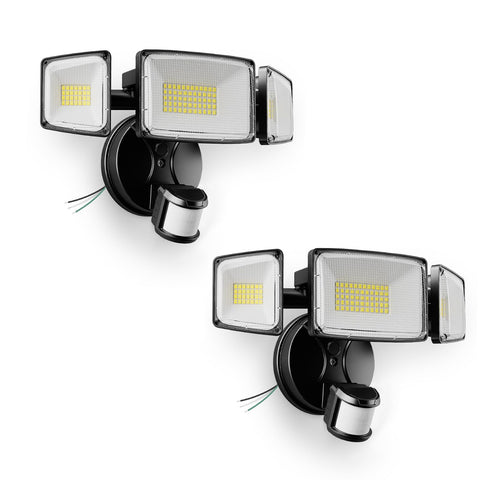 Onforu 2-pack 100W flood light front view; outdoor security
